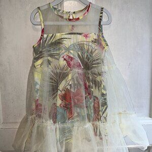 Beverly Hills Designer Doe a Dear Dress Sheer over Cotton Girls Size 4